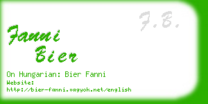 fanni bier business card